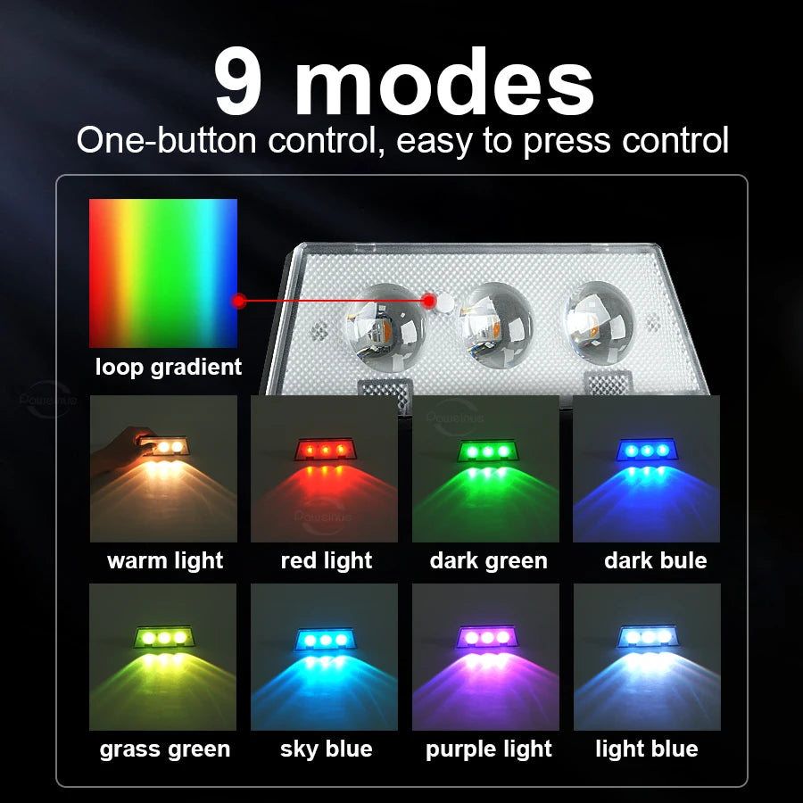 Luces solares superbrillantes, luces LED solares para escalones RGB y blanco cálido, luces para pared y valla de exterior, lámparas solares decorativas con impermeabilidad IP65