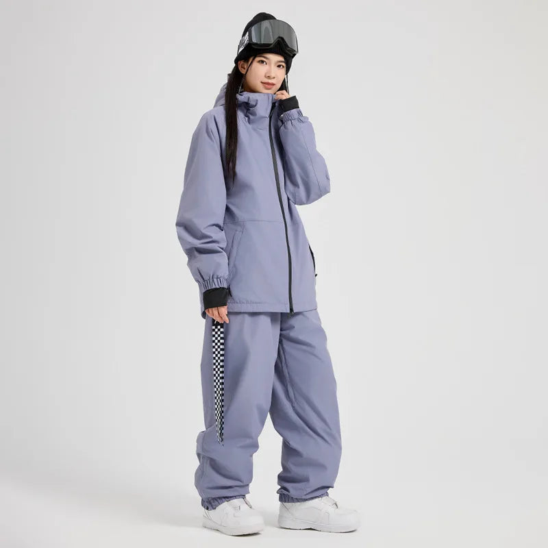 Nuevo Conjunto de Traje de Esquí Holgado para Hombre y Mujer, Chaqueta y Pantalones Impermeables y Resistentes al Viento, Disponible en Color Sólido, para Snowboard, Ropa de Invierno para la Nieve