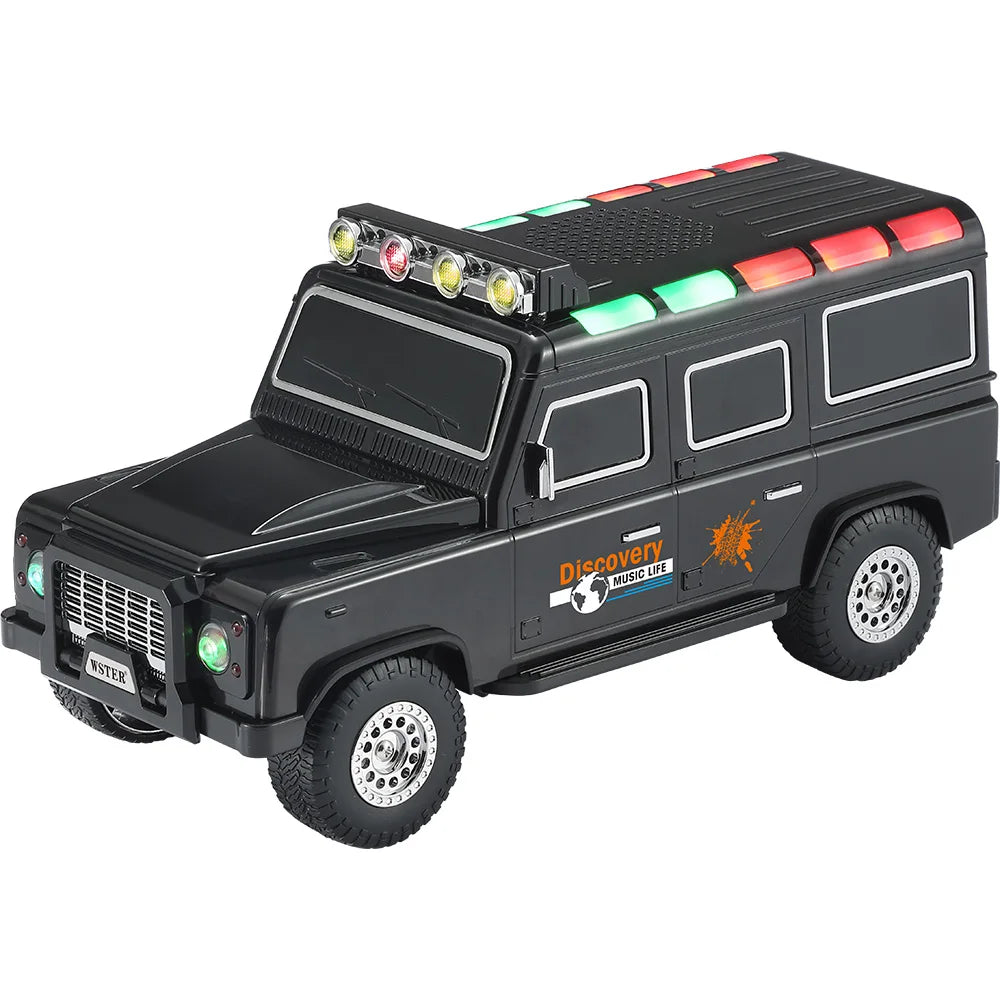 Altavoz inalámbrico Bluetooth de 15W con forma de coche WS-630, subwoofer para ordenador de sobremesa con radio FM, USB/tarjeta TF, emparejamiento TWS y faro LED