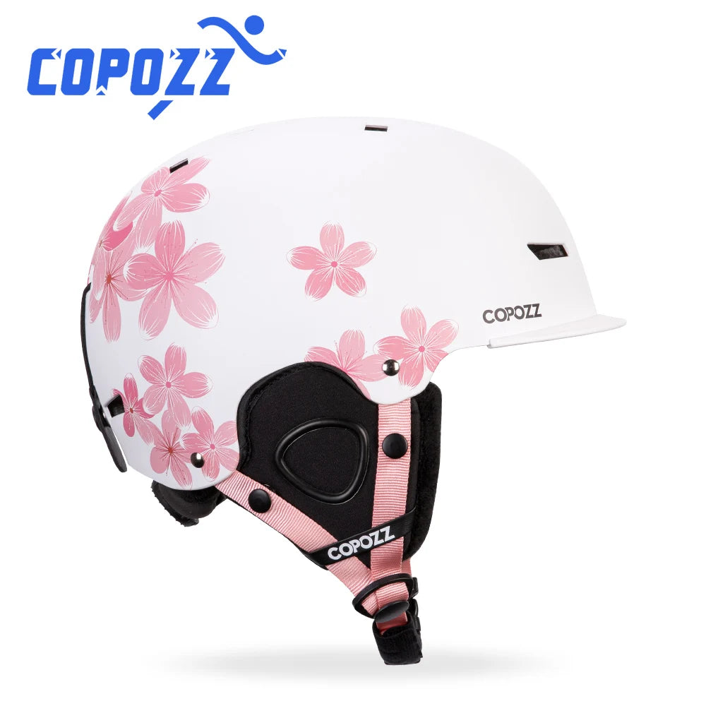 COPOZZ Nuevo Casco de Esquí con Dibujos Animados, Semi-cubierto, Anti-impactos, Casco de Seguridad para Ciclismo, Esquí, Snowboard, Deportes, para Adultos y Niños