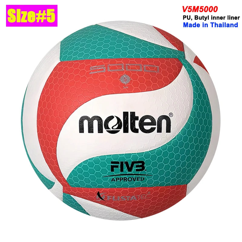 Balón de Voleibol Molten Original, Tamaño Estándar 5, Tamaño 4, PU de Alta Calidad  Balones de Voleibol para Entrenamiento en Interiores y Exteriores
