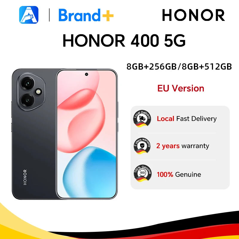 HONOR 400 5G, versión europea, smartphone 5G, cámara principal ultra clara con IA de 200 MP, Qualcomm Snapdragon 7 Gen 3, batería de 5300 mAh
