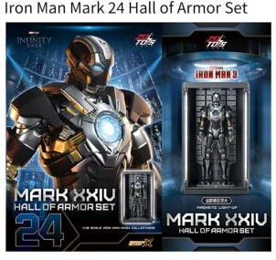 Vitrina con luz LED para hangar de Iron Man de Zd Toys, expositor para figuras de acción de Iron Man, almacenamiento de modelos coleccionables, regalo para aficionados