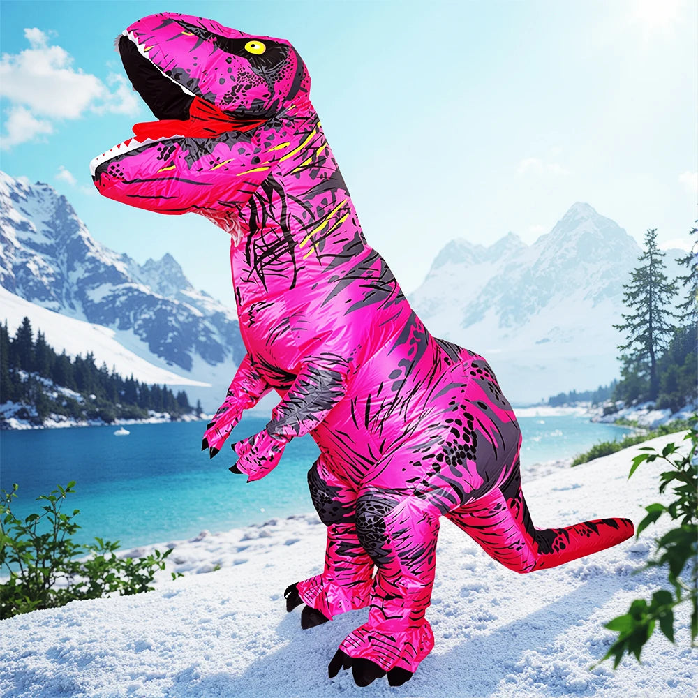 Disfraz Inflable Divertido de Mascota de Dibujos Animados, Raptor, Dinosaurio, para Purim, Halloween, Navidad, Disfraz de Cosplay para Adultos, Traje de Anime