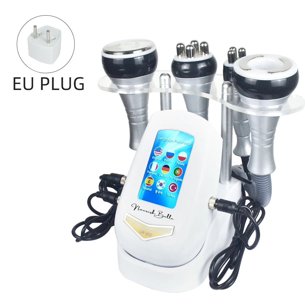 Máquina de Cavitación y Masaje Adelgazante Moonic 4 en 1 40K, Equipo Multifuncional para Reafirmar y Levantar el Rostro y el Cuerpo, Herramienta para el Cuidado de la Piel para Uso en Spa
