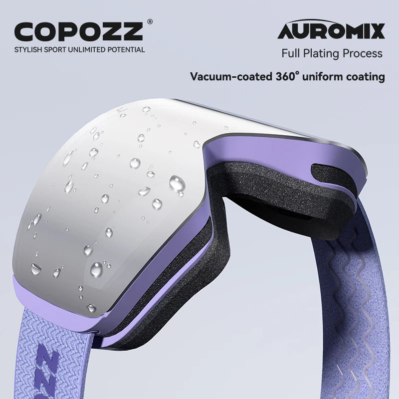 COPOZZ gafas de esquí magnéticas de invierno para adultos al aire libre protección UV400 alta definición antiniebla desmontable mujeres hombres gafas de Snowboard