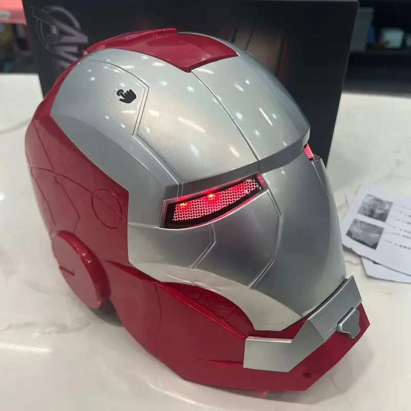 Máscara de Iron Man, réplica a escala 1:1, casco de anime, casco eléctrico con apertura y cierre automáticos, modelo para adultos, juguete, regalo de cumpleaños.