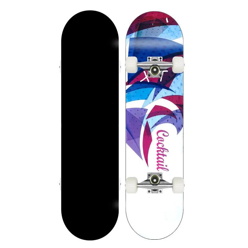 Patineta Completa para Trucos de Doble Patada, Madera de Arce, 4 Ruedas, Impresión por Transferencia de Calor, para Principiantes, Adultos y Niños