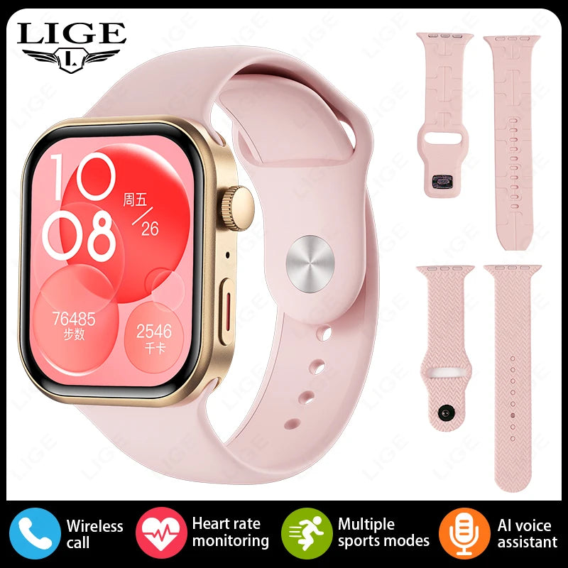 LIGE New Smart Watch Men Wireless Charging Sports Fitness Tracker Health ECG Monitor BT Call Smart Watches Women For Android iOS