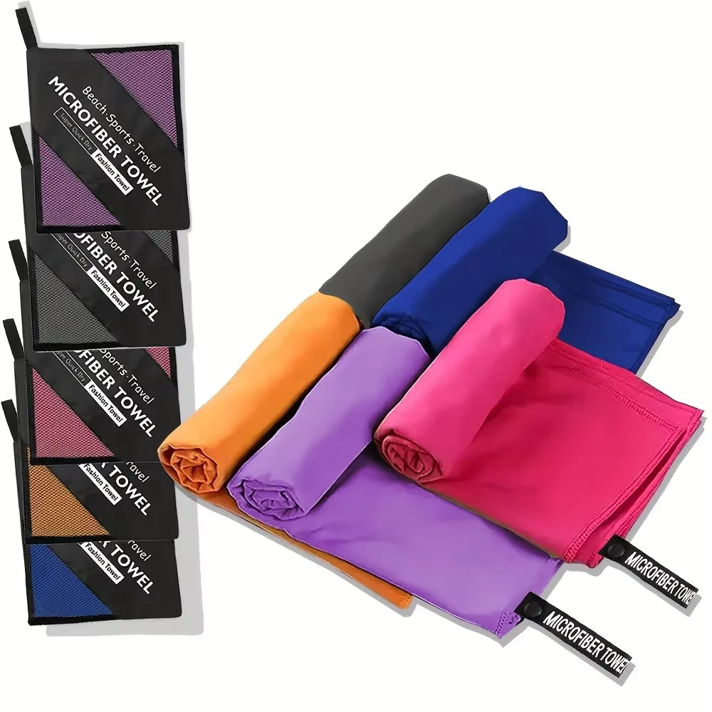 Toalla de secado rápido de microfibra tejida ultrafina, portátil, absorbente, ligera, duradera para nadar, Yoga, correr, viajar