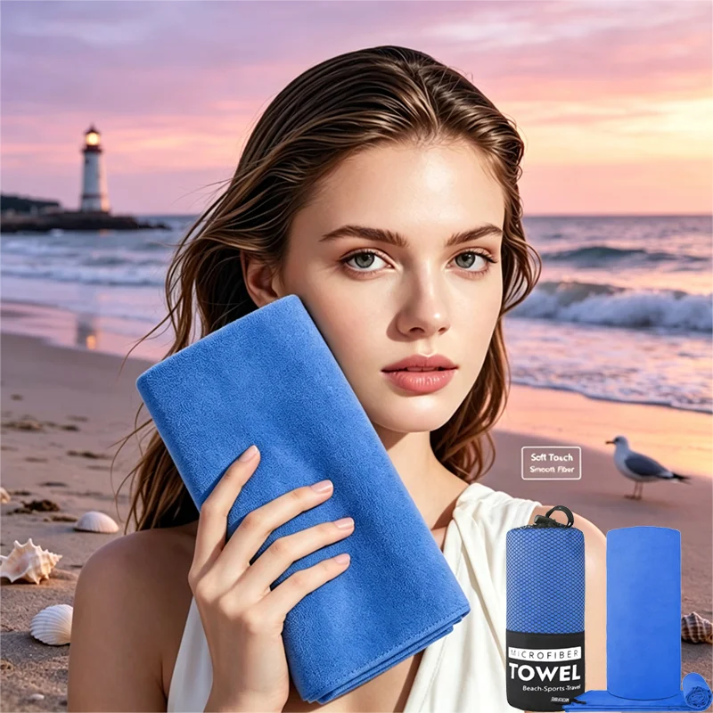Toalla de playa de microfibra de secado rápido, que no retiene la arena, es de gran capacidad de absorción, suave y fácil de transportar, ideal para nadar, viajar, usar en el gimnasio y para practicar deportes al aire libr