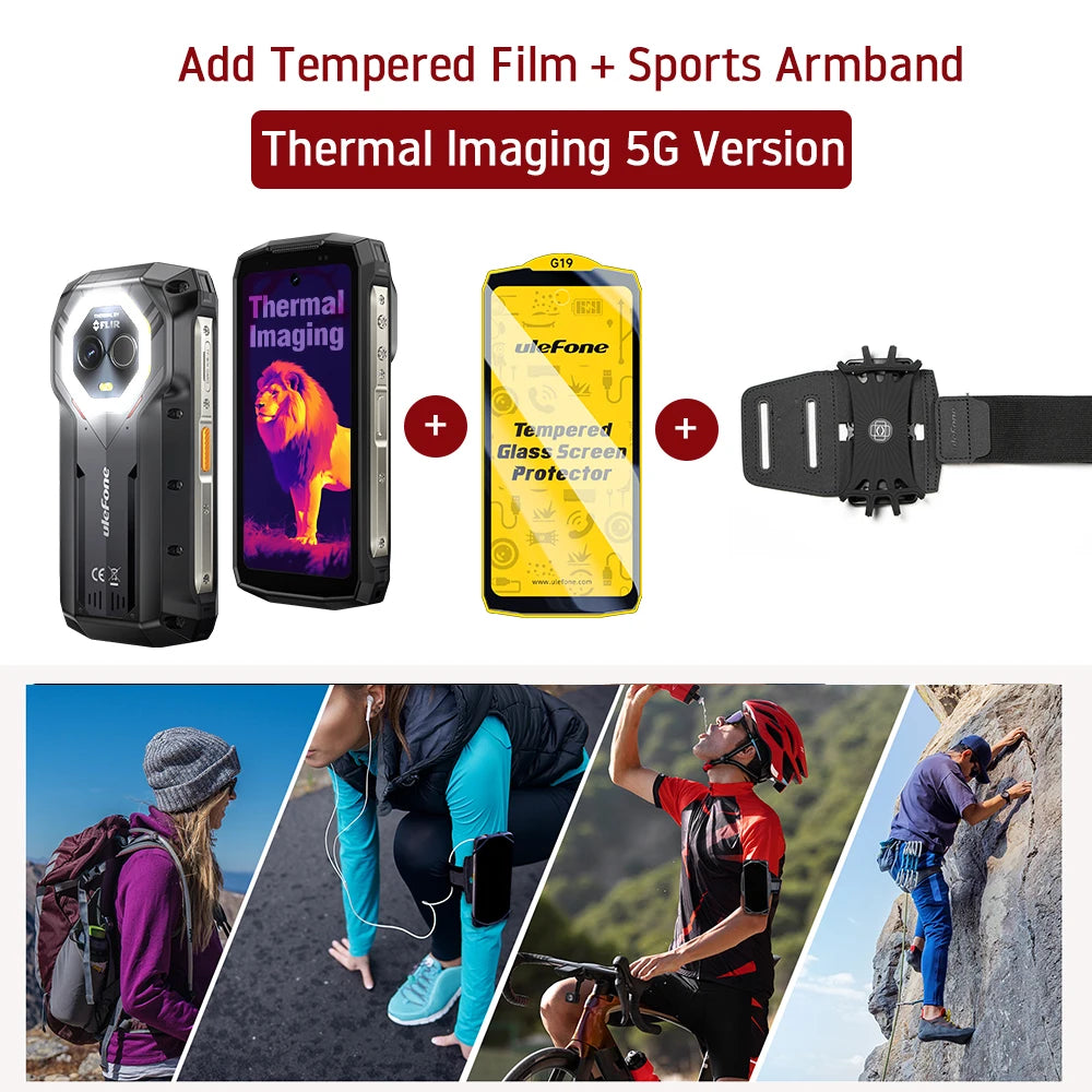 Ulefone Armor Mini 20T Pro 5G TÉRMICO Teléfono robusto de 4.7" Smartphone Android 14 256GB ROM Teléfono móvil con cámara térmica