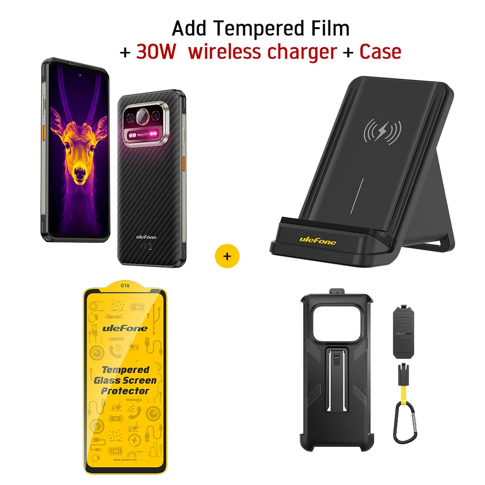 Ulefone Armor 25T Pro 5G Smartphone ultrarresistente Android 15, carga inalámbrica de 30W, 50MP+64MP, visión nocturna, NFC, resistente al agua