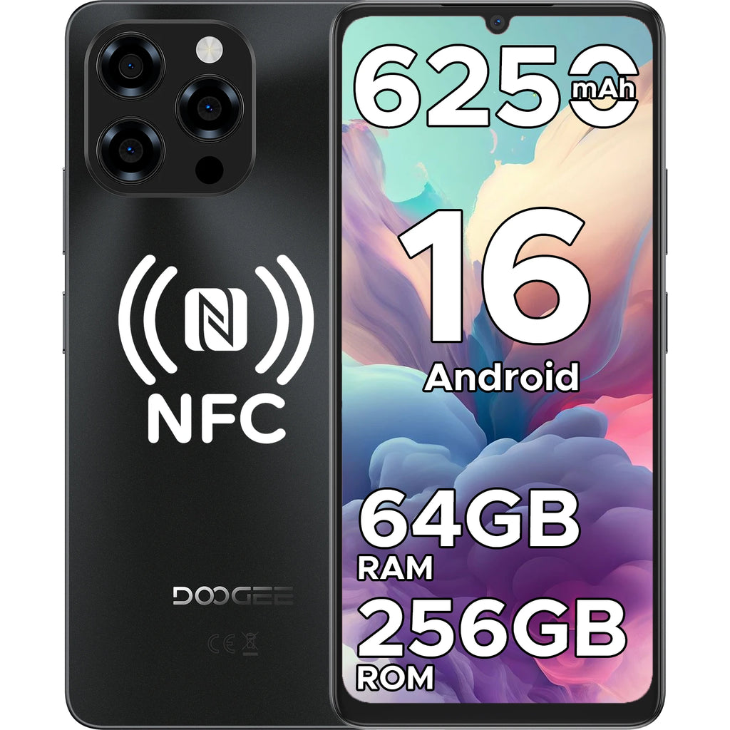 Versión Global DOOGEE Note58 Pro Smartphone Pantalla 6.75" HD+ 32GB(8+24) 256GB Batería 6250mAh NFC Teléfono Móvil Android 15