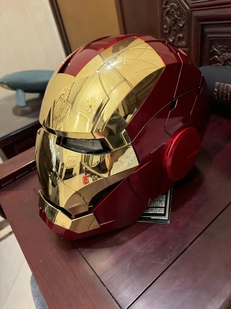Marve 1/1 Iron Man Mk5 nuevo casco Mk50 Jarvis usable y Transformable apertura eléctrica activada por voz cierre regalo de cumpleaños