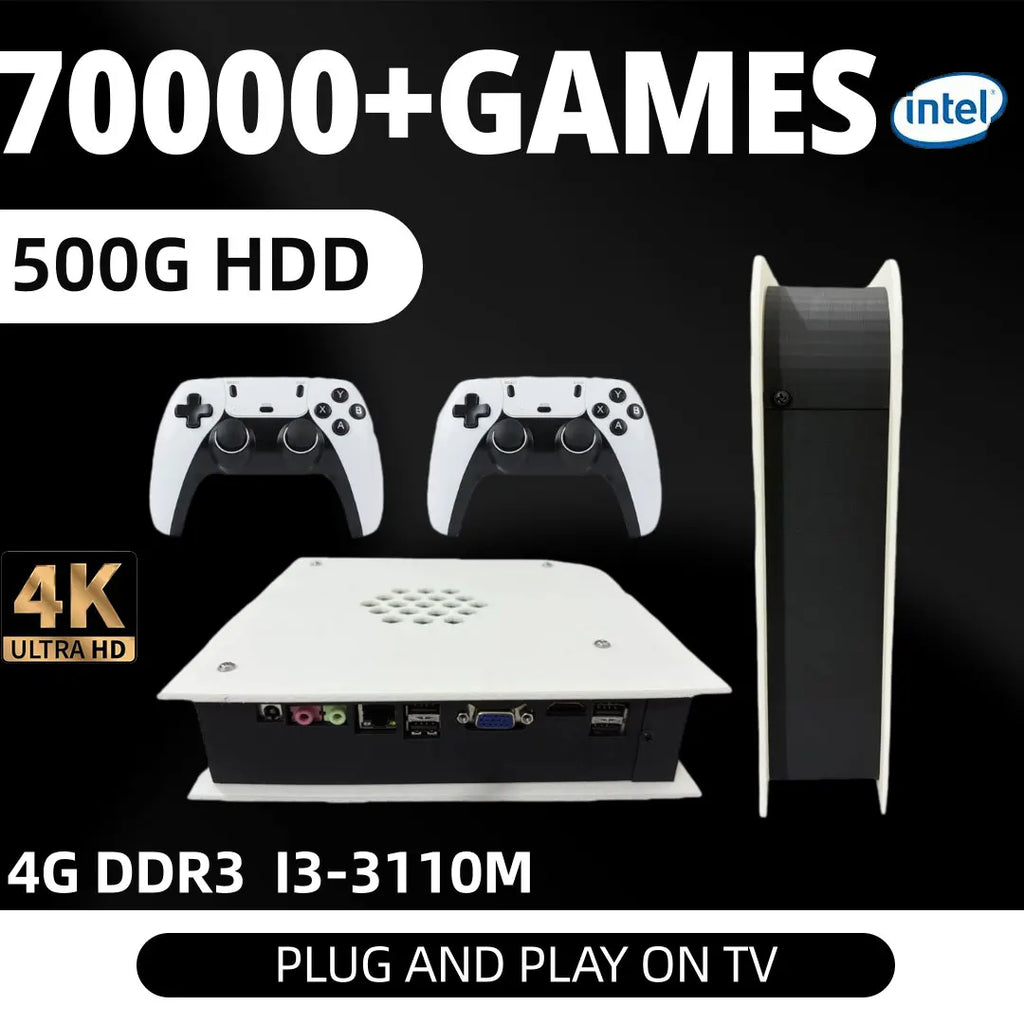 4G Ram Retro Game Console 500G/1T Rom M15 Batocera and Win11 I3-3110M 70000+Games For Wii PS2 PSP NGC N64 Play&Plug On TV