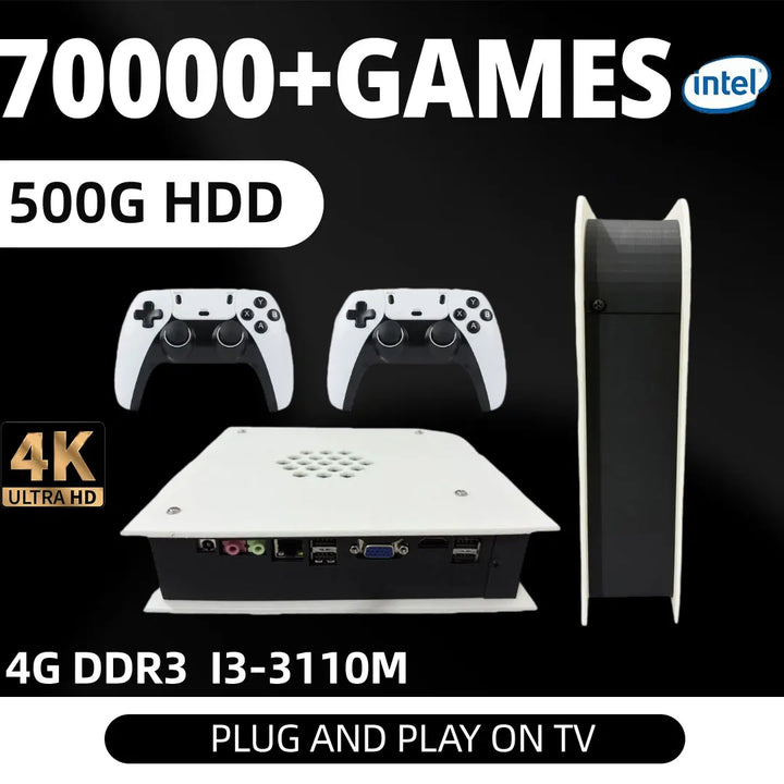 4G Ram Retro Game Console 500G/1T Rom M15 Batocera and Win11 I3-3110M 70000+Games For Wii PS2 PSP NGC N64 Play&amp;Plug On TV