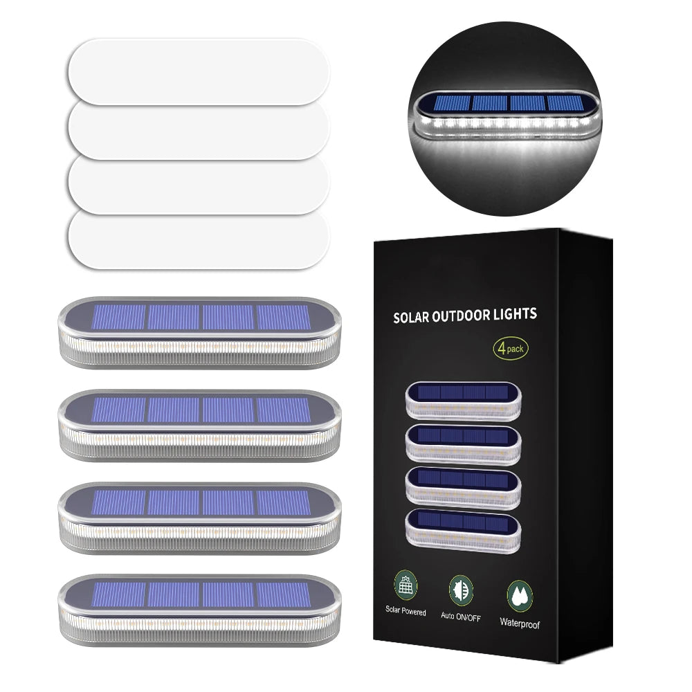 Solar Step Lights Waterproof IP68 Auto On/Off Path Lights Solar Powered Light Bar Solar LED Ground Stairs Floor Lights