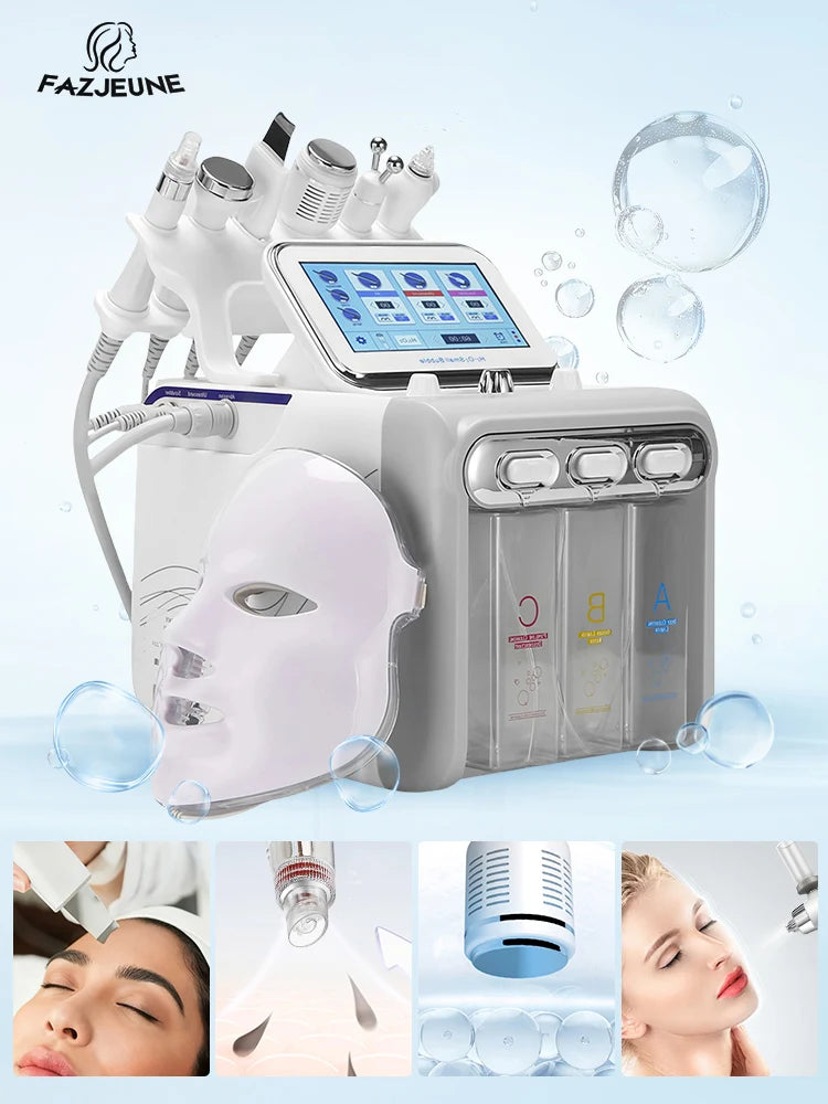 Dispositivo de belleza Facial 6/7 en 1, eliminador de espinillas de limpieza profunda, limpiador de poros hidratante para rejuvenecimiento de la piel, máquina exfoliante