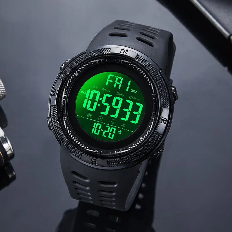 Reloj digital SKMEI 1251 para hombre, deportivo, resistente al agua, electrónico, con cronómetro, fecha, estilo militar, reloj de pulsera para hombre 1560