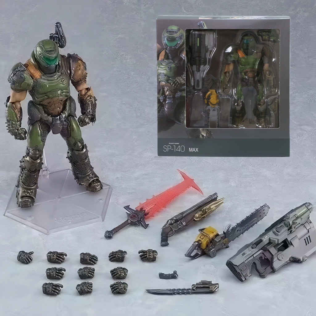 Figura de Acción Figma SP 140 Doom Slayer Eternal, Figura Articulada de PVC, Colección de Anime Destroy Warrior, Modelo Decorativo para Escritorio o Sala de Juegos