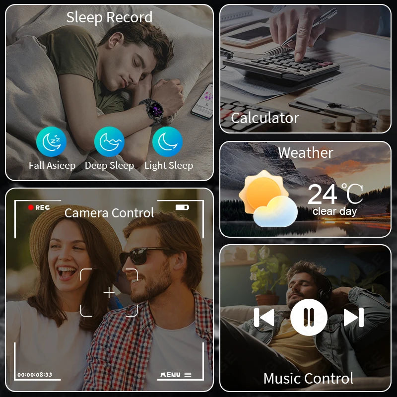 Reloj inteligente para hombre 2026, pantalla grande HD de 1.9 pulgadas, llamadas Bluetooth, reproductor de música, rastreador deportivo de fitness, monitor de salud, smartwatch para hombre