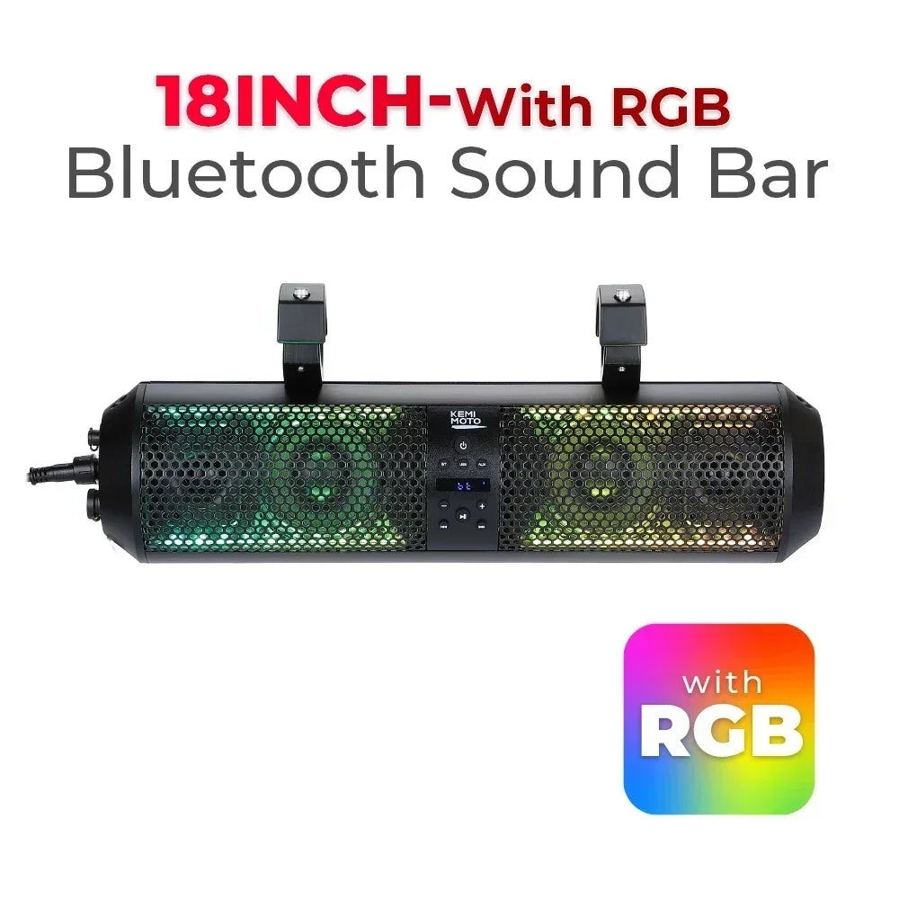 Altavoces Bluetooth KEMIMOTO UTV RGB, barra de sonido potente compatible con Polaris RZR 800 900 XP Turbo para Can-Am X3 Max para Honda