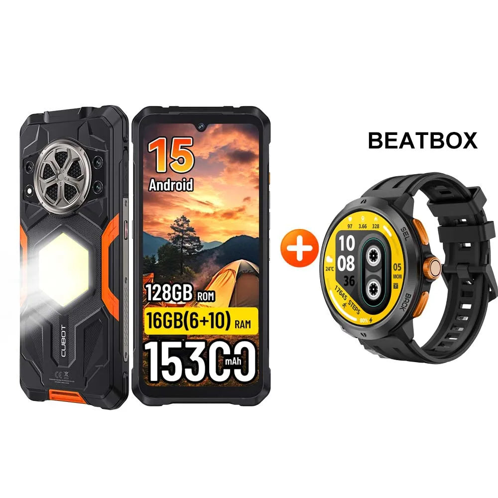 [Envío desde Polonia] CUBOT KingKong Power 5 Smartphone resistente Android 15 15300mAh 6.88" 16GB RAM (6+10) 128GB ROM Luz para acampar