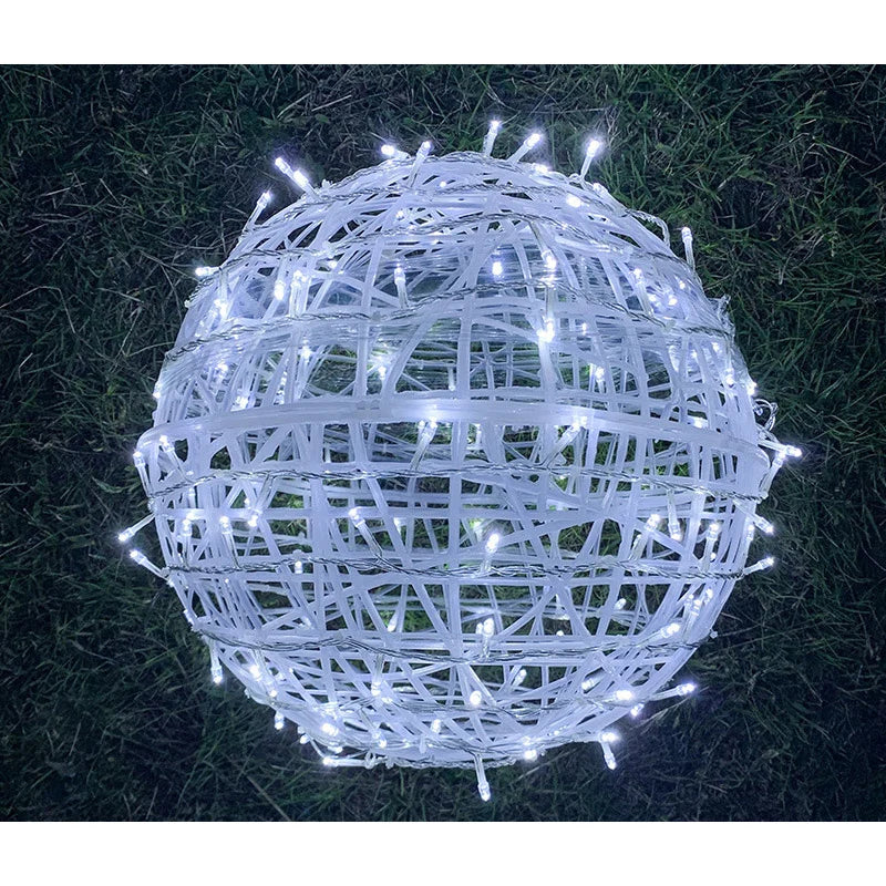 Luces decorativas de esfera para exteriores de 7.87", luces LED de globo colgantes para jardín, árbol, patio, porche, fiestas y bodas, con enchufe, 46 LED