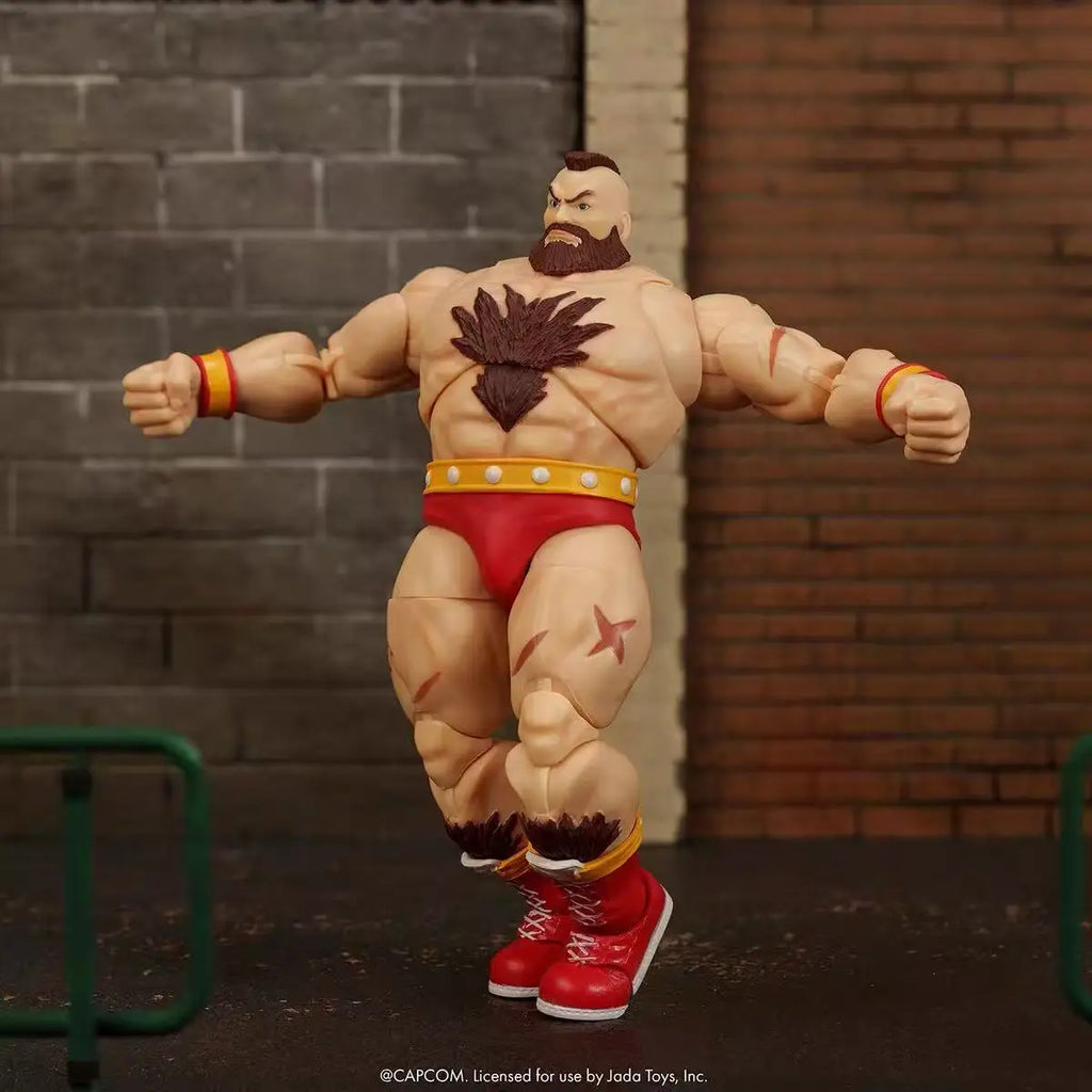 Jada Toys Street Fighter II Zangief 1:12 Scale Action Figure – 90s Classic Fighting Game Red Cyclone Collectible Model Toys Gift