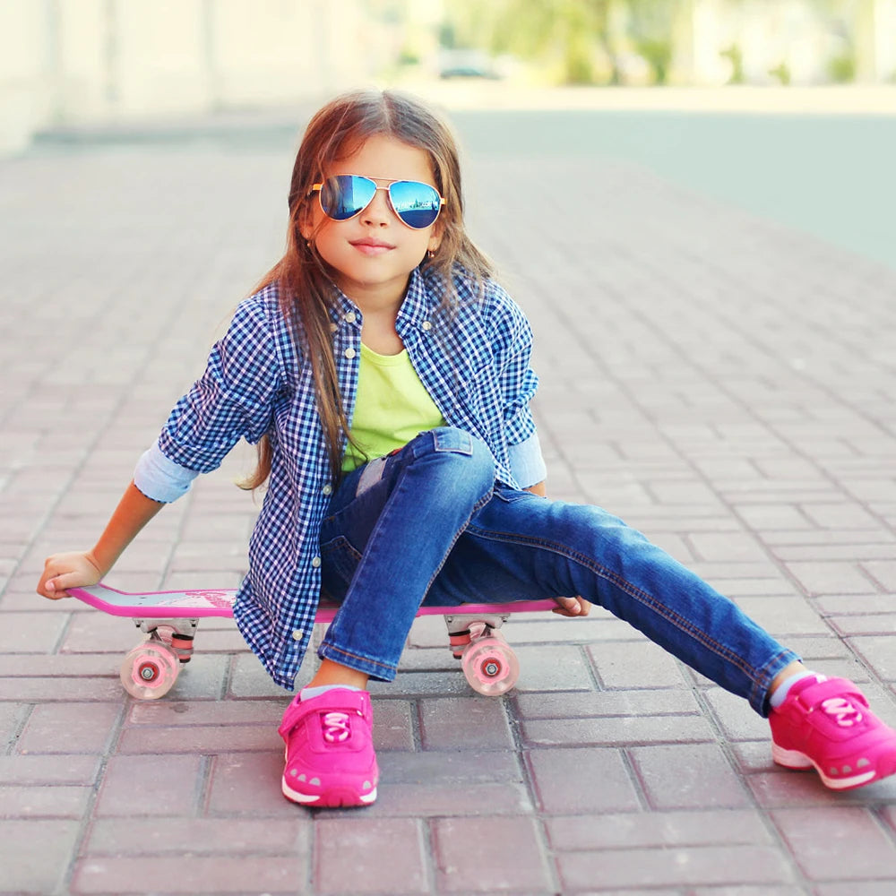 Patineta para Niños de 59 cm, Adolescentes, Adultos, Ruedas con Luces LED, Todo en Uno para Niñas, Niños y Principiantes