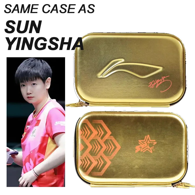 Estuche de transporte de tenis de mesa LI-NING, carcasa dura, estuche profesional para raqueta de Ping Pong para equipo nacional chino