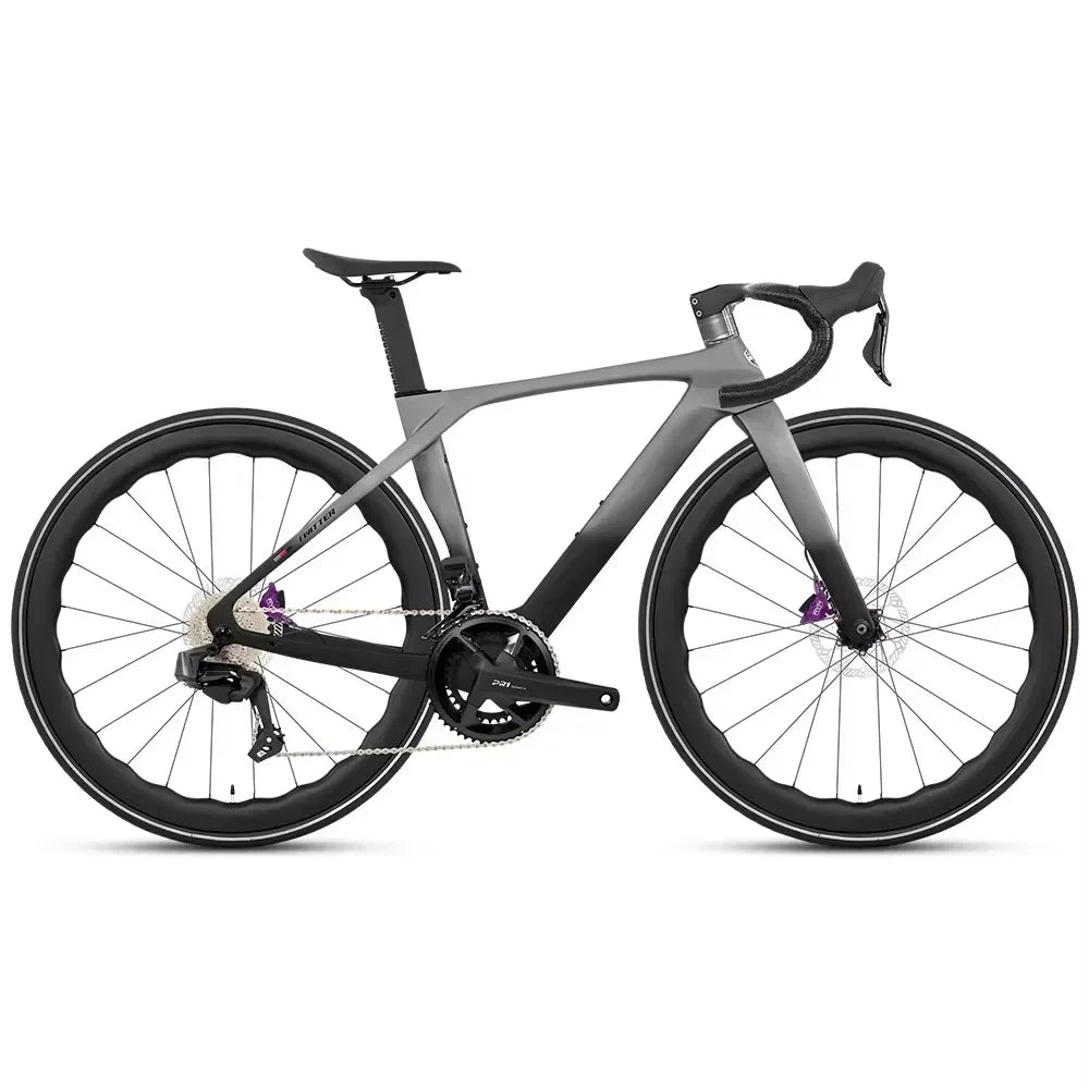 Bicicleta de carretera TWITTER T10pro con velocidad variable electrónica, bicicleta de 24 velocidades EDS TX7100, fibra de carbono T800, freno de disco hidráulico