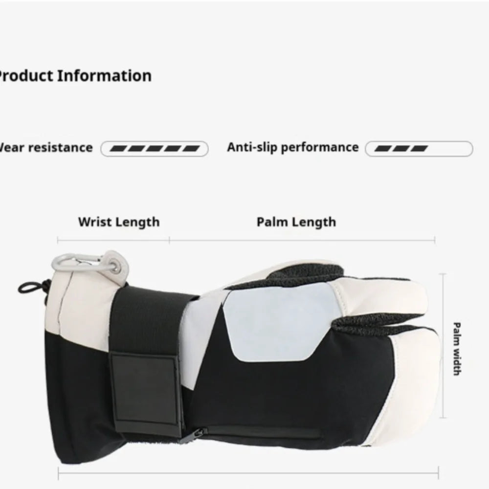 Guantes de esquí con protección integrada para la muñeca, guantes de esquí de invierno, material de aramida resistente al desgaste, para snowboard, para hombres y mujeres, guantes térmicos para esquí en la nieve.