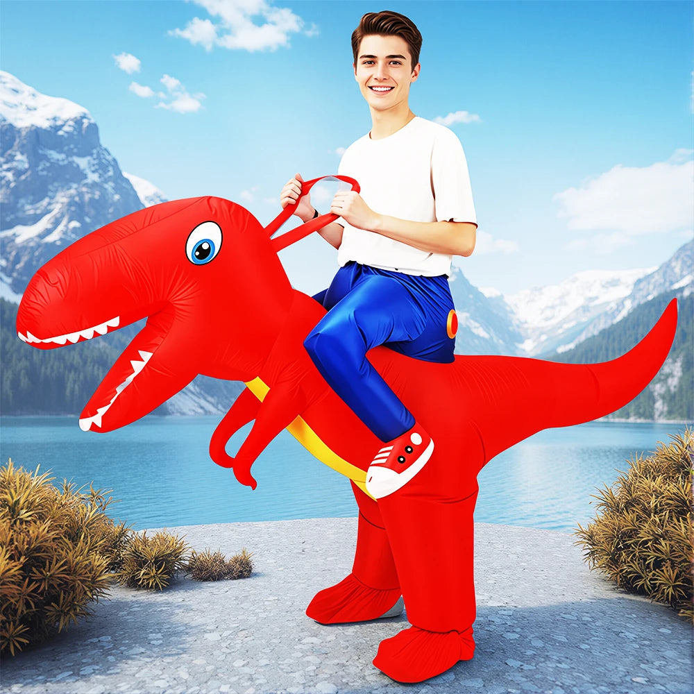 Disfraz Inflable Divertido de Mascota de Dibujos Animados, Raptor, Dinosaurio, para Purim, Halloween, Navidad, Disfraz de Cosplay para Adultos, Traje de Anime