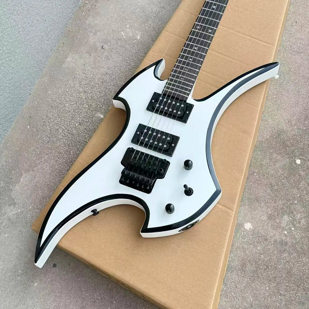 Guitarras eléctricas White BC Revenge Warlock, cuerpo de caoba, diapasón de palisandro, vibrato Floyd Rose, envío gratis