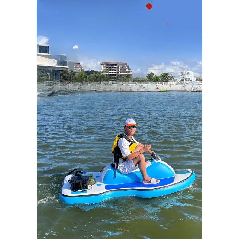 Lancha motora eléctrica, lancha motora inflable pequeña, barco de kart para parque acuático, lancha motora de agua para surf individual