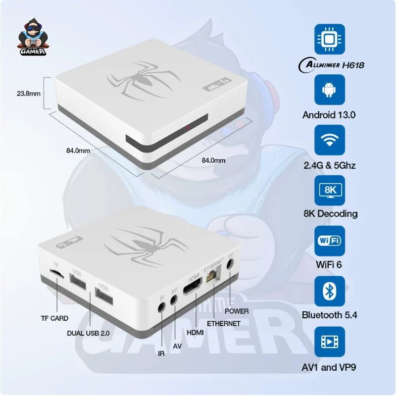Nueva Consola de Juegos 2 en 1 con Sistema Dual G7, Salida 8K 3D, 30,000 Juegos, 2GB de RAM, 64GB SSD, Android 16.0, Controles Inalámbricos Duales de 2.4G