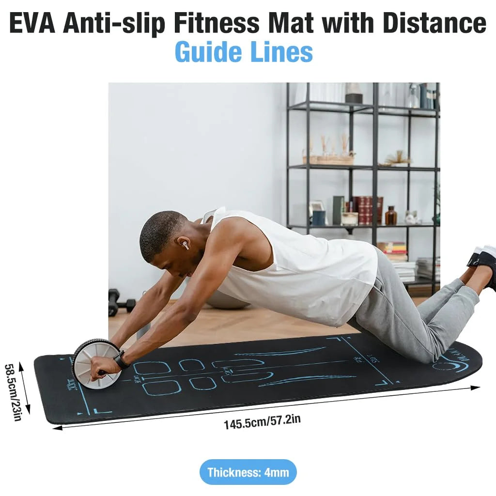 Estera de Yoga para placa Abdominal, rueda de rodillo Ab, amortiguador antideslizante para Yoga, ejercicio silencioso, entrenamiento de Pilates en el suelo para mujeres y hombres