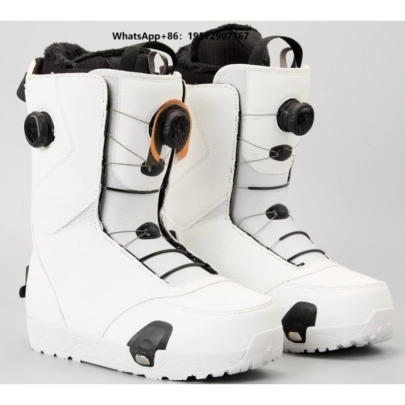 Botas de Snowboard con Sistema de Fácil Calzado, Color Blanco y Negro