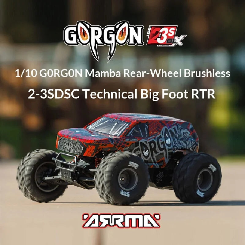 Arrma Gorgon RTR, coche RC sin escobillas, escala 1/10, 2WD, camión monstruo eléctrico, vehículo todoterreno, juguete de hobby para adultos, regalo de Navidad