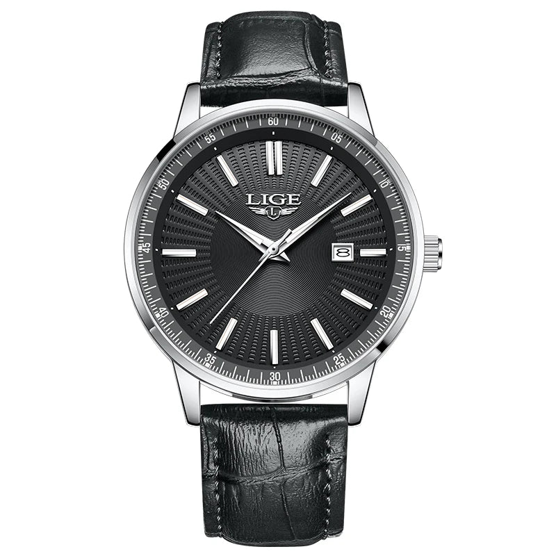 Reloj de lujo LIGE para hombre, marca líder, sencillo, 2026, resistente al agua, con calendario, reloj para caballero, de negocios, lujoso, elegante, deportivo, reloj + CAJA