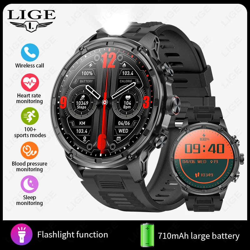 Reloj inteligente con GPS para hombre, compatible con Android e iOS, pantalla AMOLED Ultra HD de 1,85 pulgadas, batería de 710 mAh, llamadas Bluetooth, smartwatch, novedad 2026