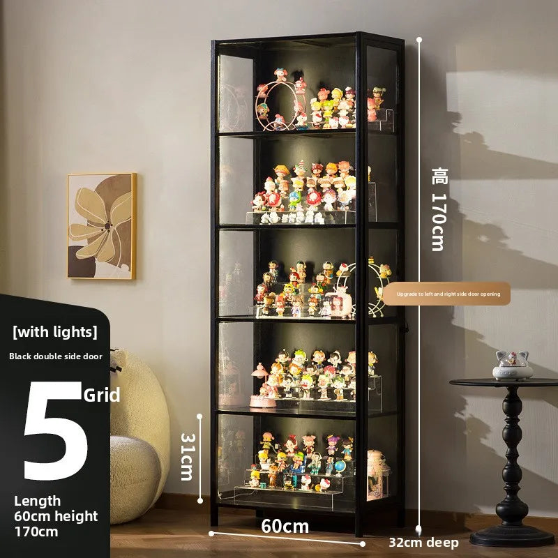 Vitrina de exhibición de madera maciza con puerta de vidrio de lujo, a prueba de polvo, diseño para modelos de cajas ciegas, gabinete de almacenamiento.