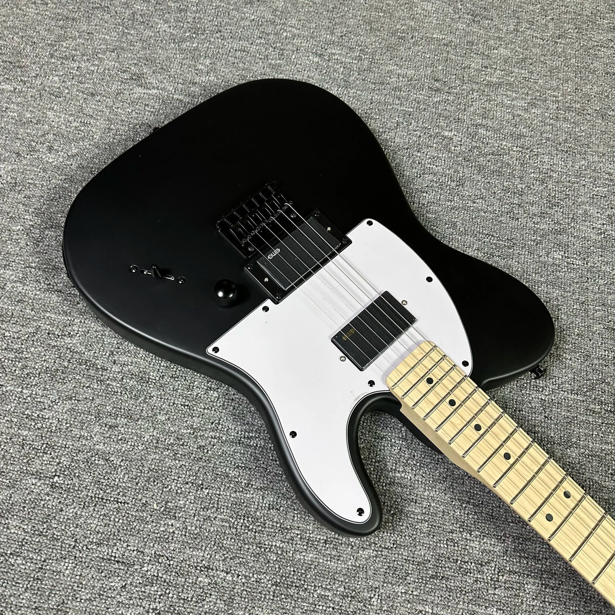 Guitarra eléctrica TL negra mate de alta calidad, golpeador blanco, cuerpo de caoba, 6 cuerdas, envío gratis