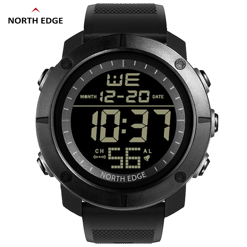 Reloj digital para hombre NORTH EDGE, estilo militar, hora mundial, alarma, cronómetro deportivo, sumergible 50 M, reloj de pulsera para hombre 2022