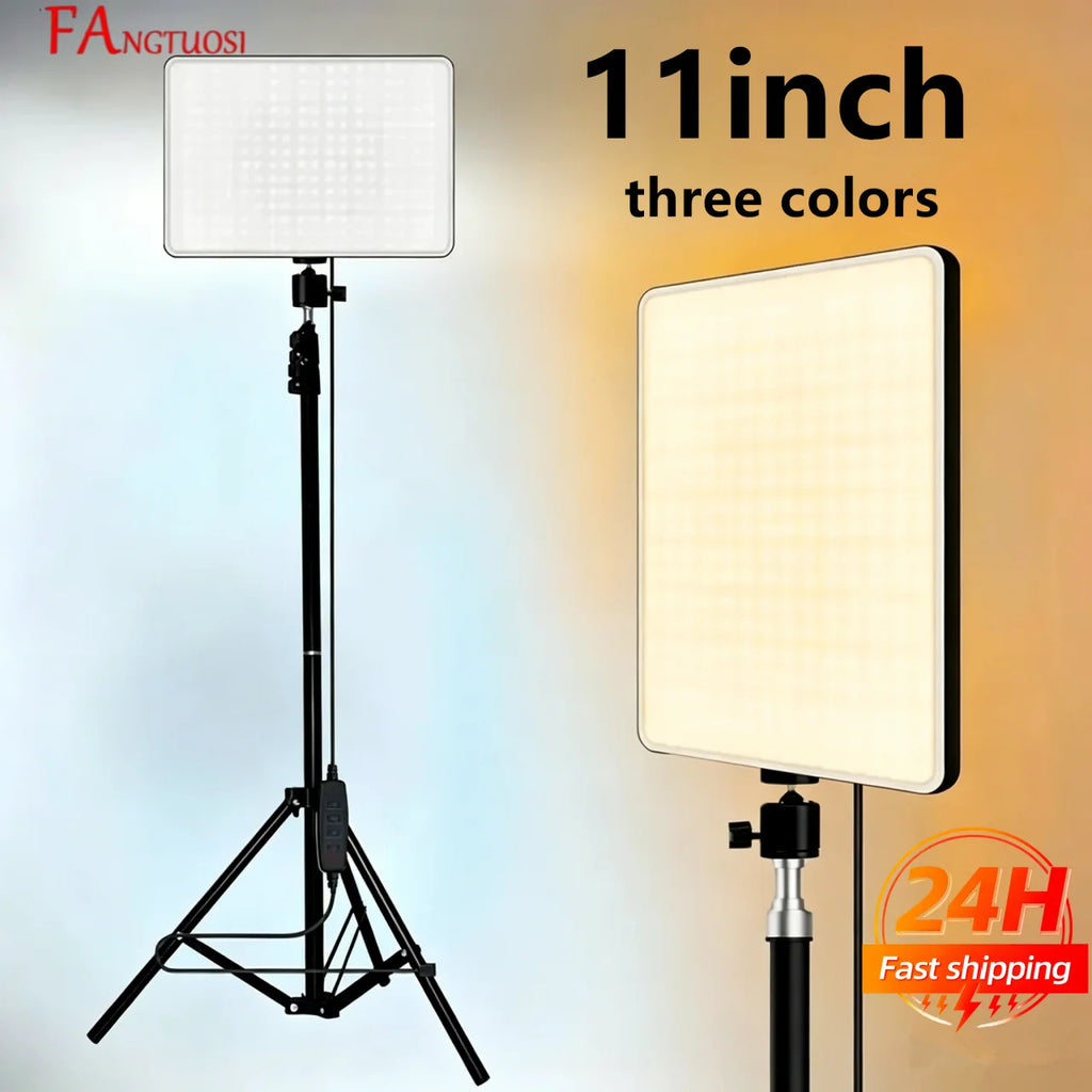 FANGTUOSI Panel de Luz LED de 11 Pulgadas 2700K-6500K, Iluminación Fotográfica Portátil, Luz de Relleno para Video y Fotografía