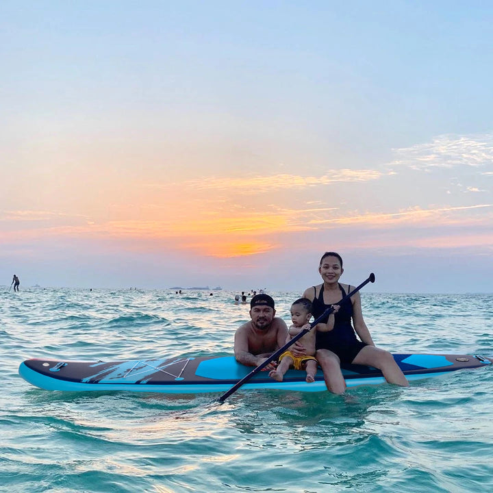 Tabla de paddle surf inflable Funwater (385x85x15 cm), capacidad de carga de 230 kg, superficie antideslizante, incluye 2 remos, 2 correas de seguridad, 2 bolsas impermeables, soporte para GoPro, bomba de aire y mochil