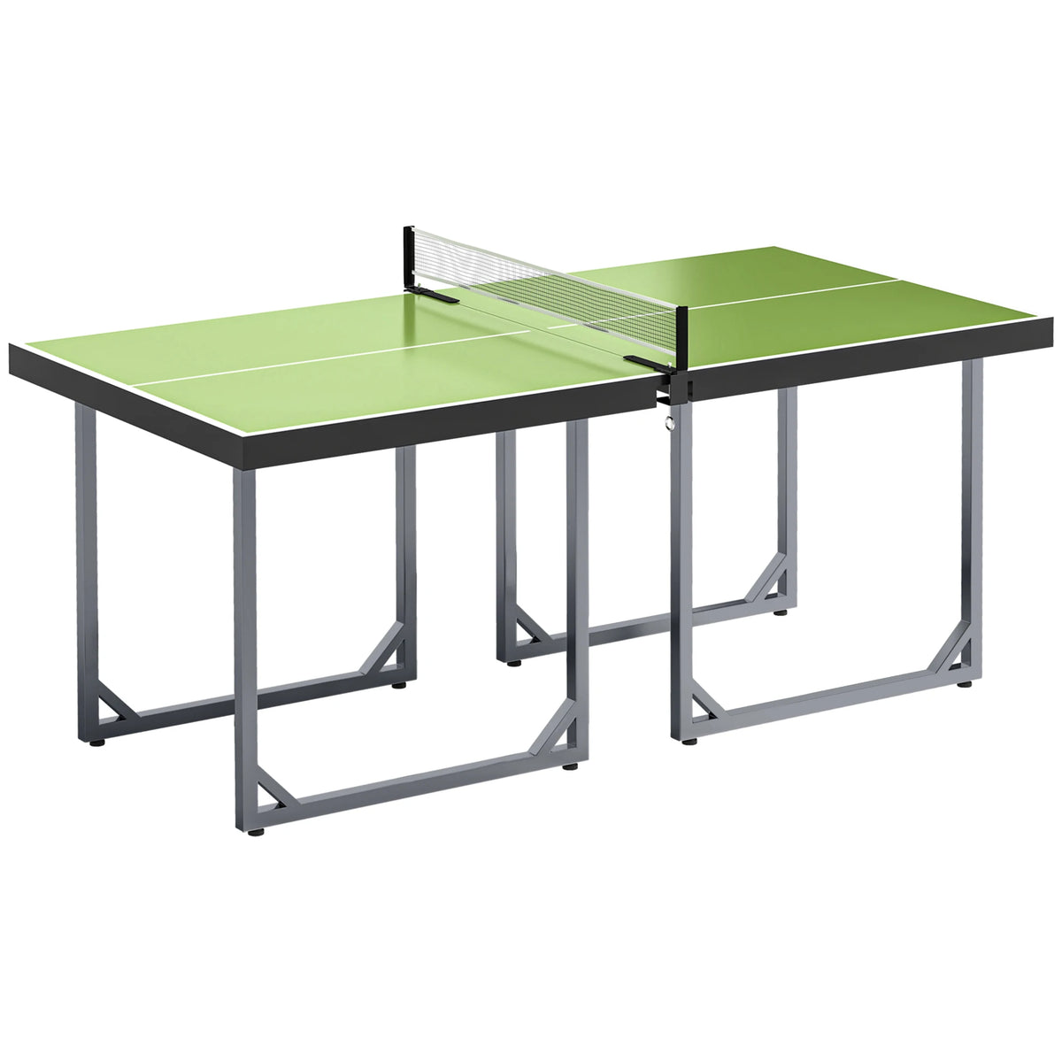 HOMCOMMesa de Ping-Pong Plegable con Red y Marco de Acero Fácil de Transportar para Interior y Exterior 182x91x76 cm Verde