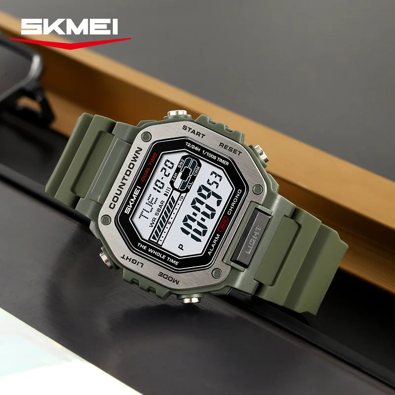 SKMEI 2522 New Digital Countdown Sports Watch for Men LED Chrono Military Waterproof Mens Wristwatches Alarm Clock Montre Homme